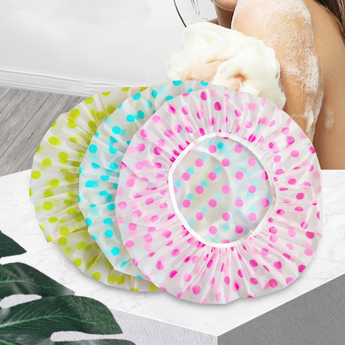 PE Waterproof Shower Cap Hair Washing Hat Disposable Hair Cover Bathroom Head Cover Kitchen Oilproof Dustproof Shower Cap Cross-border Wholesale