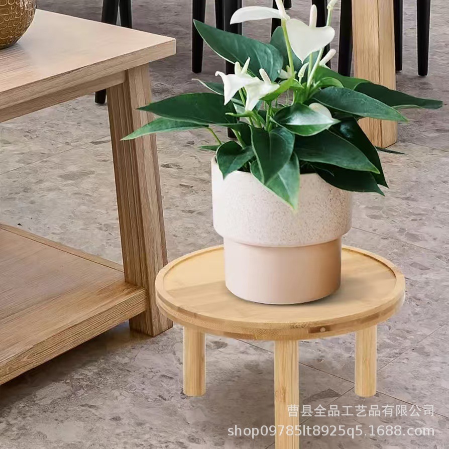 Estante de flores de madera Estante de almacenamiento Balcón Sala de estar Piso de madera maciza Estante de suculentas Decoración artesanal Estante de soporte de madera inferior