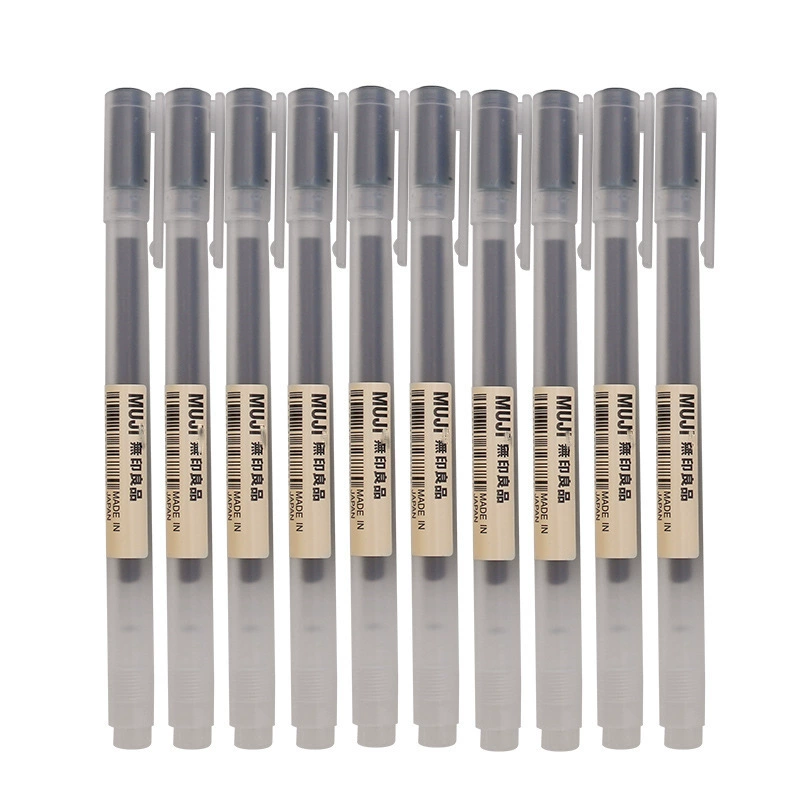 Роллерграфитовый шариковый ручка Muji классика гелевая краска, 10 шт, наконечник 0.38 / 0.5 мм, цвета чернил в ассортименте