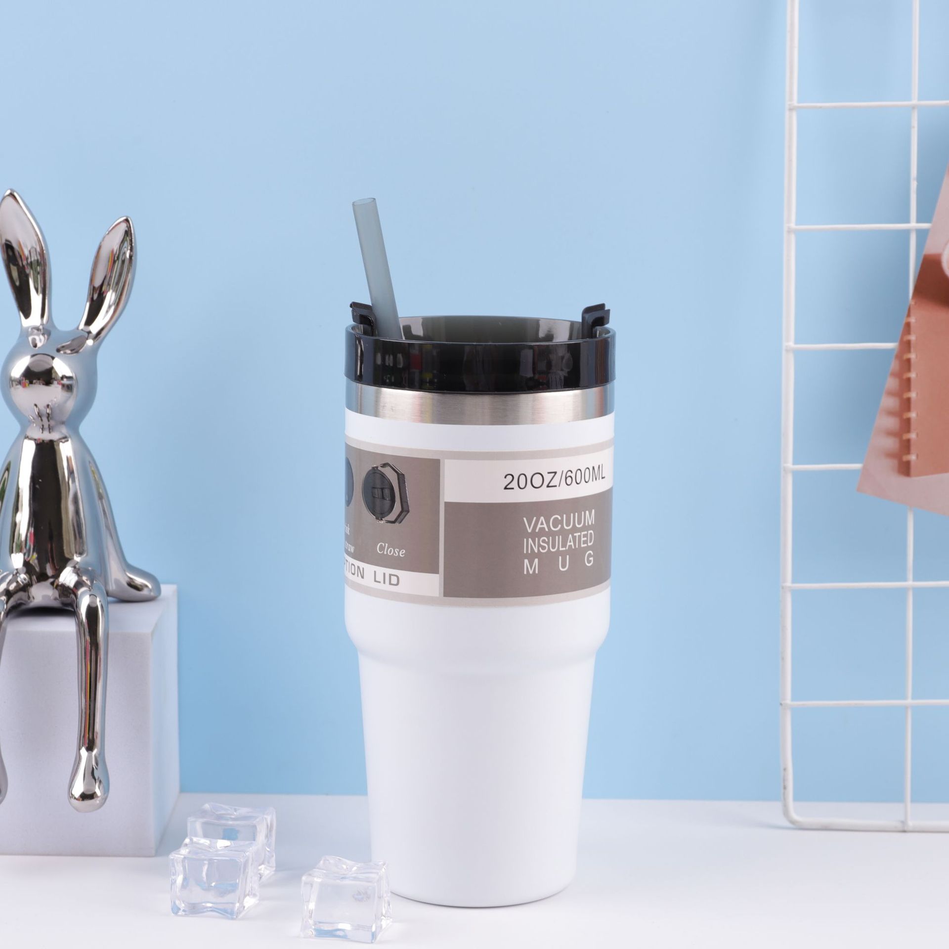 Transfronterizo nuevo 30 coche taza doble 304 taza de vacío de acero inoxidable frío-mantenimiento calentador de hielo taza portátil coche taza de café