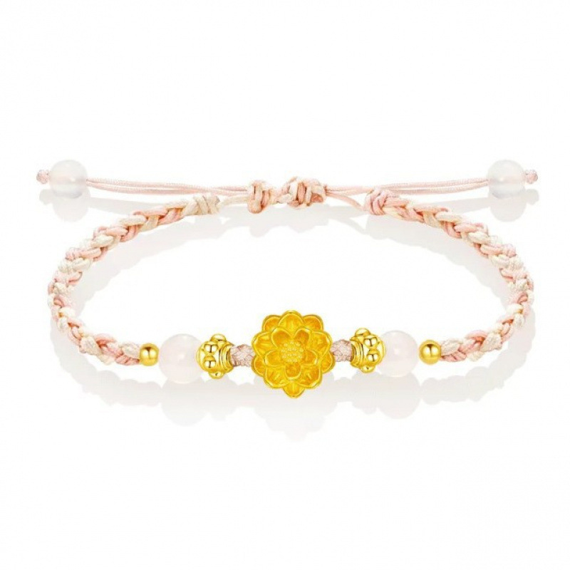 Good Luck Lotus Embellishment New Chinese Style Lotus National Trend Retro Ethnic Style Niche Design Bracelet Trend