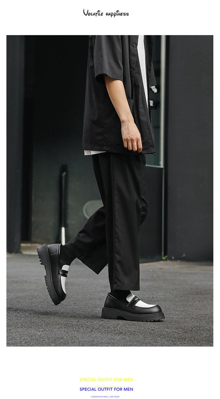 Chaussures Derby tendance pour homme ShoeVault, automne, style britannique décontracté, semelle épaisse et élégante, style rétro, rehaussantes, en cuir._voghion.com