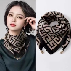 新しい保温性のある三角スカーフ、マグネット式留め具付き、綿素材のスカーフ、女性用春秋冬向け、スタイリッシュなネックウォーマー、上品で多用途
