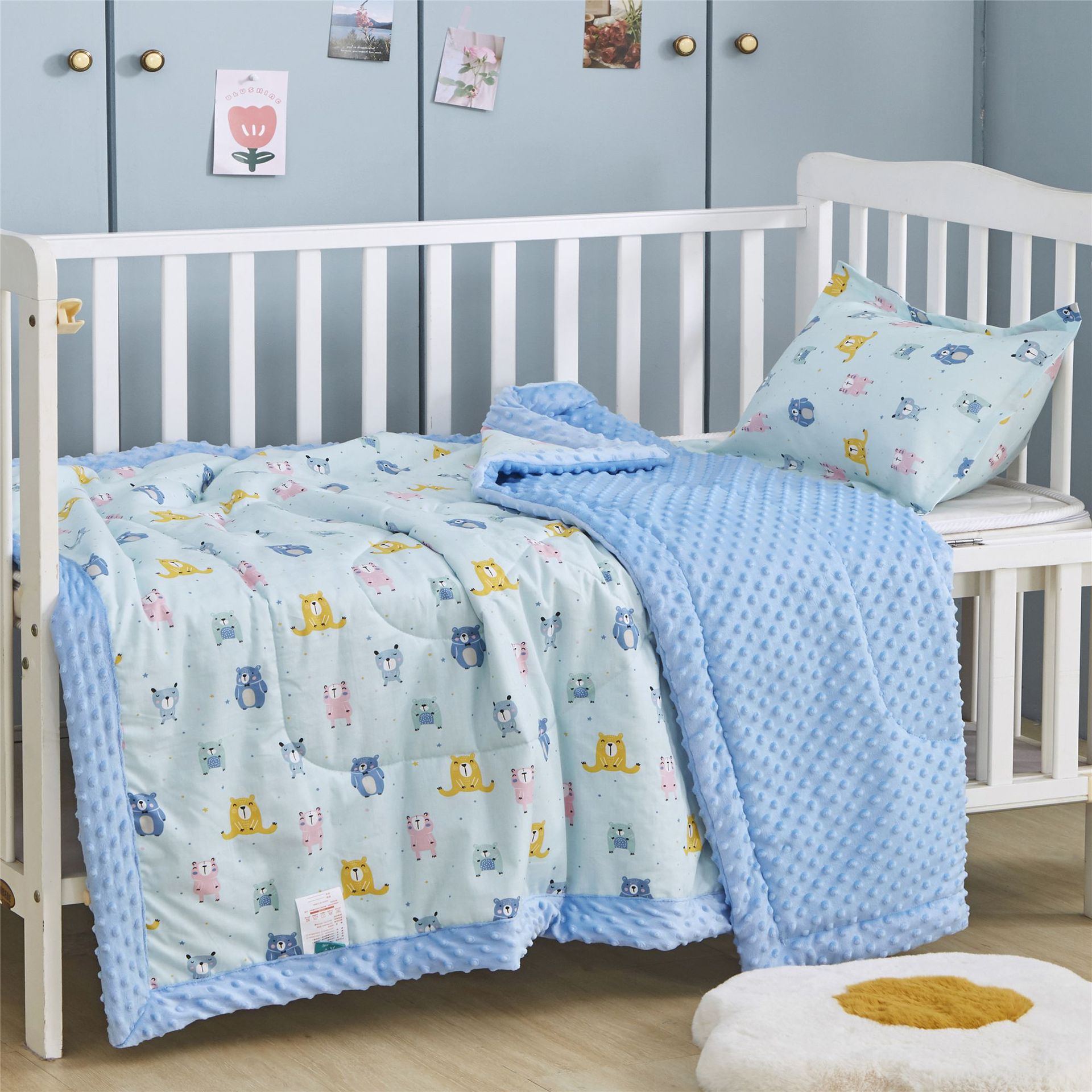 Kindergarten algodón edredón de invierno engrosada edredón de los niños bebé calmante guisantes edredón bebé edredón clase una pequeña colcha