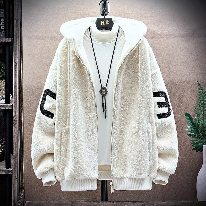 Abrigo de lana de cordero para hombre invierno engrosado casual Abrigo acolchado de algodón moda de invierno juventud chaqueta acolchada de algodón con forro polar chaqueta acolchada de algodón cálido