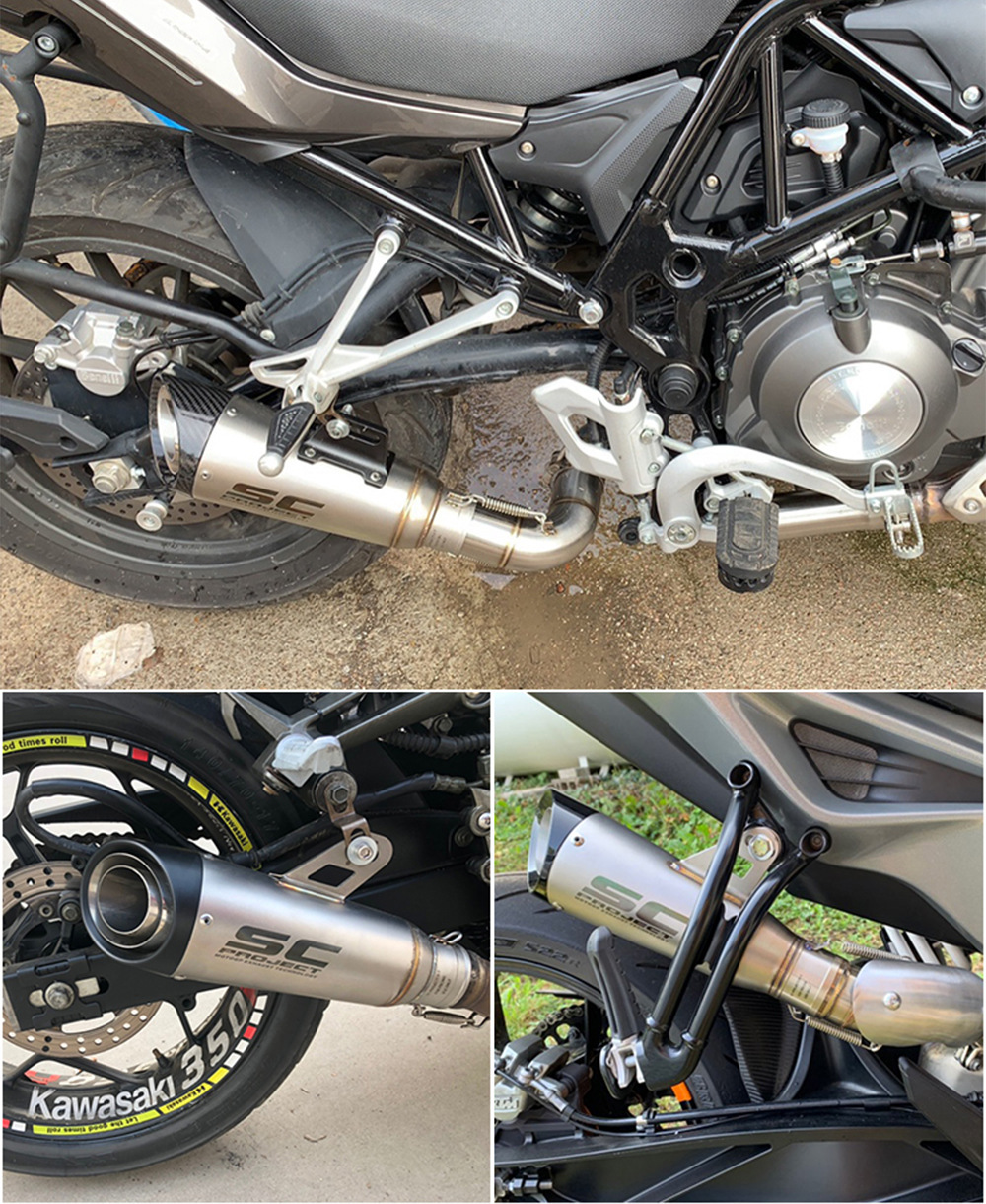 Motorcycle modified exhaust pipe Z900 Ninja 400 CB650R R3 modified SC exhaust second layer 51mm