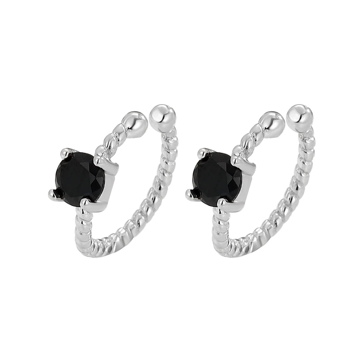 Earrings, fashionable accessory, silver 925 sample, no pierced ears