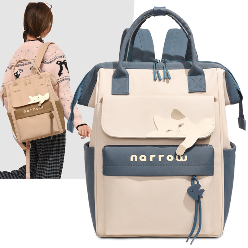 Bolsa de moda multifuncional para mamás de gran capacidad de contraste de color bolsas de mano para madre y bebé bolsas de aislamiento de leche independientes bolsas de hombro mujeres