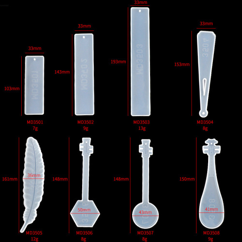 Flower card manufacturer supply DIY bookmark mold crystal glue mold rectangular resin silicone school supplies