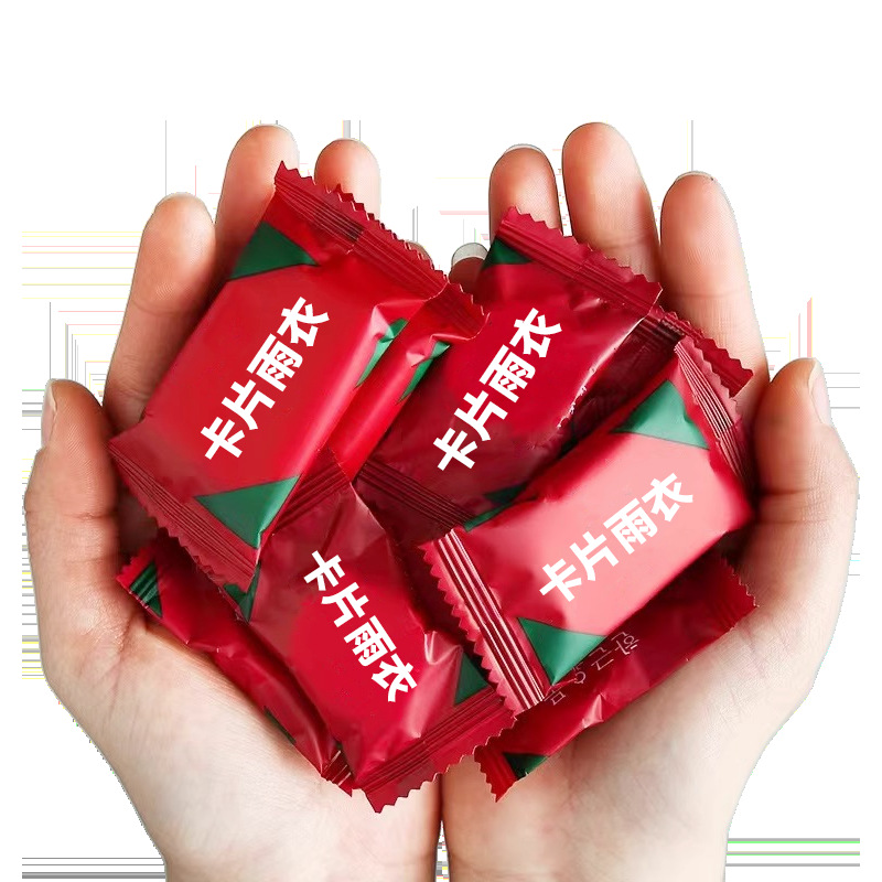 일회용 비옷 진공 압축 휴대용 카드 포장 두꺼운 야외 표류 여행 성인 어린이 프리 사이즈
