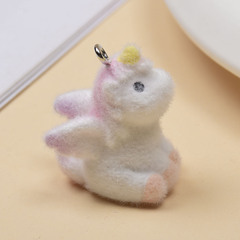 植毛ユニコーンペンダント漫画ファンタジー DIY キーホルダー携帯電話バッグアクセサリー女の子の親友ギフト