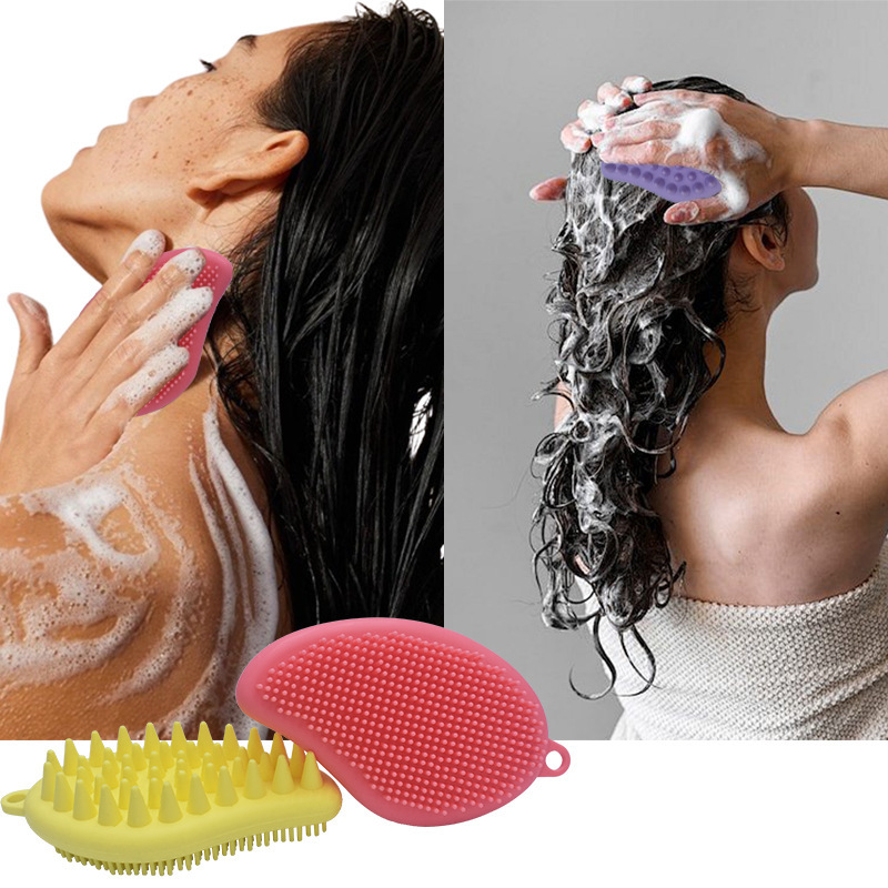 El artefacto de baño doméstico multifuncional cepillo de baño de silicona cepillo de lavado de cabello para niños en uno no daña la piel