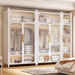 モダンシンプルタンス寝室スチール鉄製家庭用賃貸住宅用子供収納簡易金属ブリキタンス