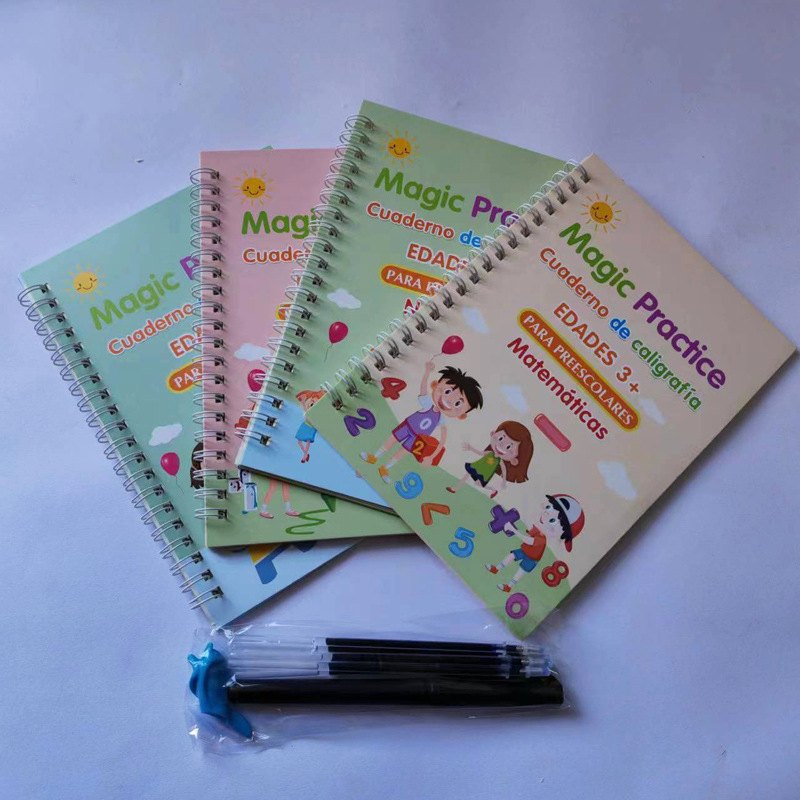 New Cross-border Amazon Spanish English Children's Magic Groove Handwriting Practice Book for Foreign Trade French Copybook