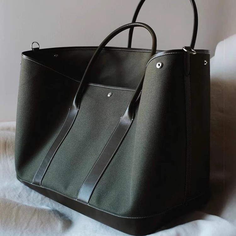 PU Canvas Large Capacity Tote Garden Bag for Women 2026 New High-End Commuter Handbag Shoulder Crossbody Bag
