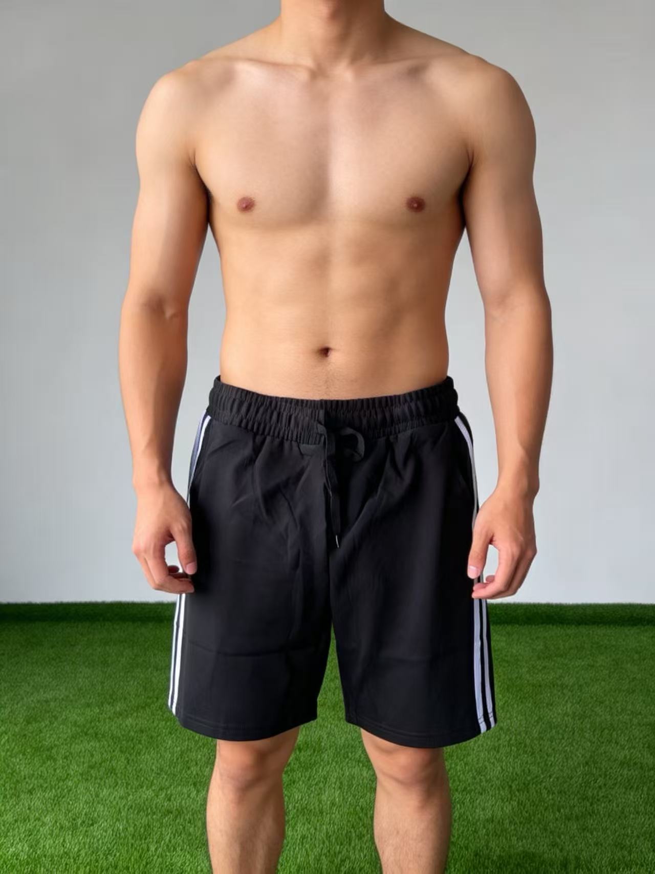 Men's Style Striped Athletic Shorts Heavyweight Loose Straight Leg Casual Five Point Pants For Running And Basketball Summer Style_viptrois.com