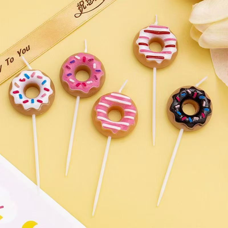 Donut Candle Cartoon Creative Party South Korea Plugin Photo Year Old Baking Cake Decoration Birthday Candle Donut Candle Cartoon Creative Party South Korea Plugin Photo Year Old Baking Cake Decoration Birthday Candle