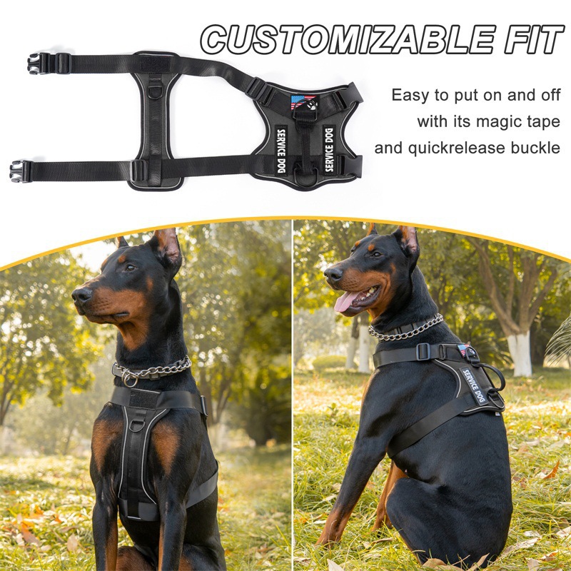 Arnés Táctico Tipo Chaleco para Perros Grandes y Medianos de Nailon Reflectante
