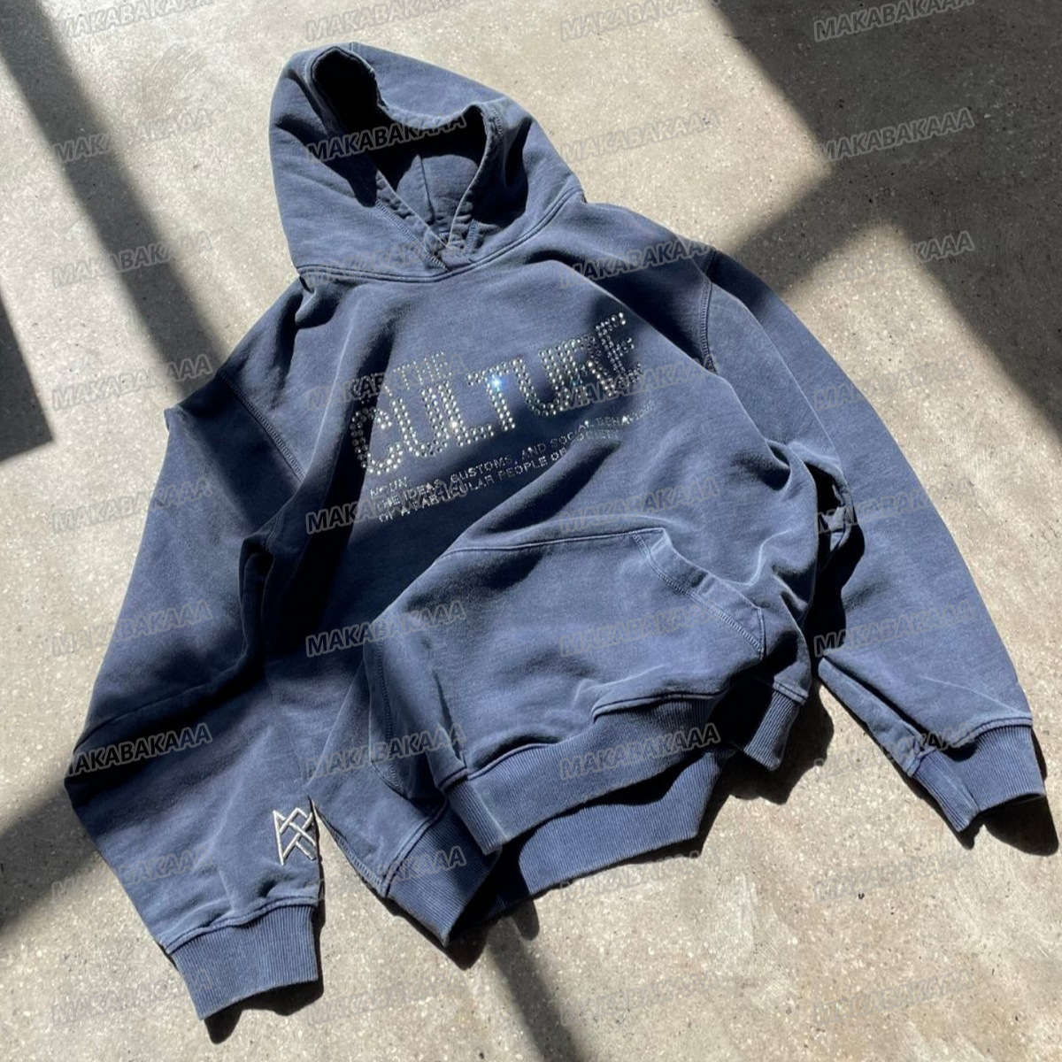 2024 American Style High Street Retro Letter Hot Rhinestone Sweatshirt Autumn Men's and Women's Top Hooded Loose Casual Jacket