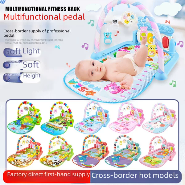 In stock cross-border popular baby pedal toy baby music fitness frame newborn 0-1 years old fitness equipment