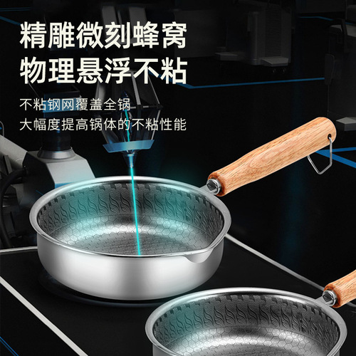 316 stainless steel pot, frying pan, fried egg, fried steak, honeycomb non-stick pot, household pots and pans wholesale