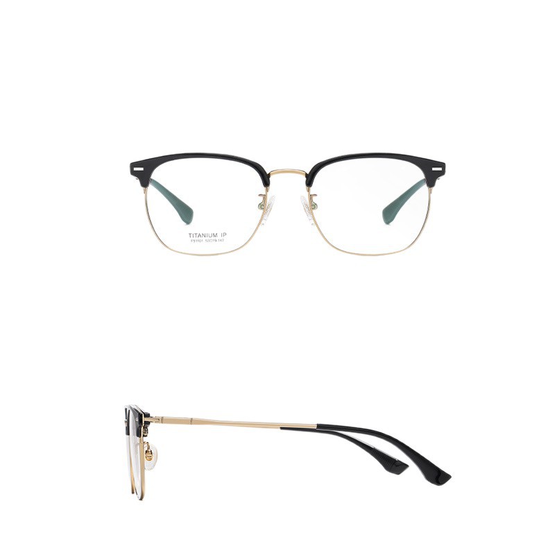 El nuevo espejo plano de titanio puro F51101 gafas de montura cuadrada para hombre casual de moda TR cejas se pueden combinar con espejo óptico de miopía