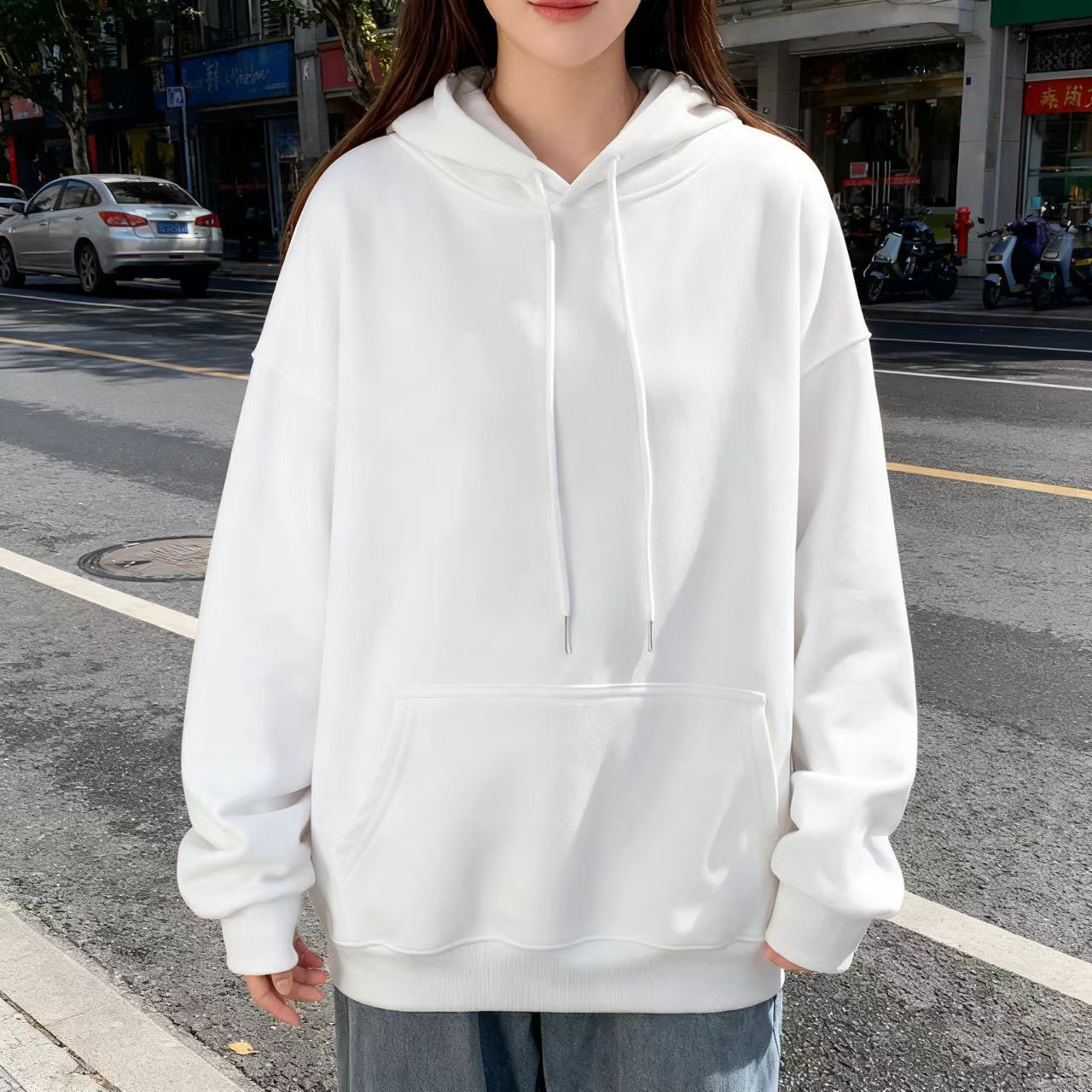 New Autumn and Winter Heavyweight Versatile Hooded Sweatshirt Women's Top Casual Versatile Comfortable Fashion Trendy Brand Popular Loose Style