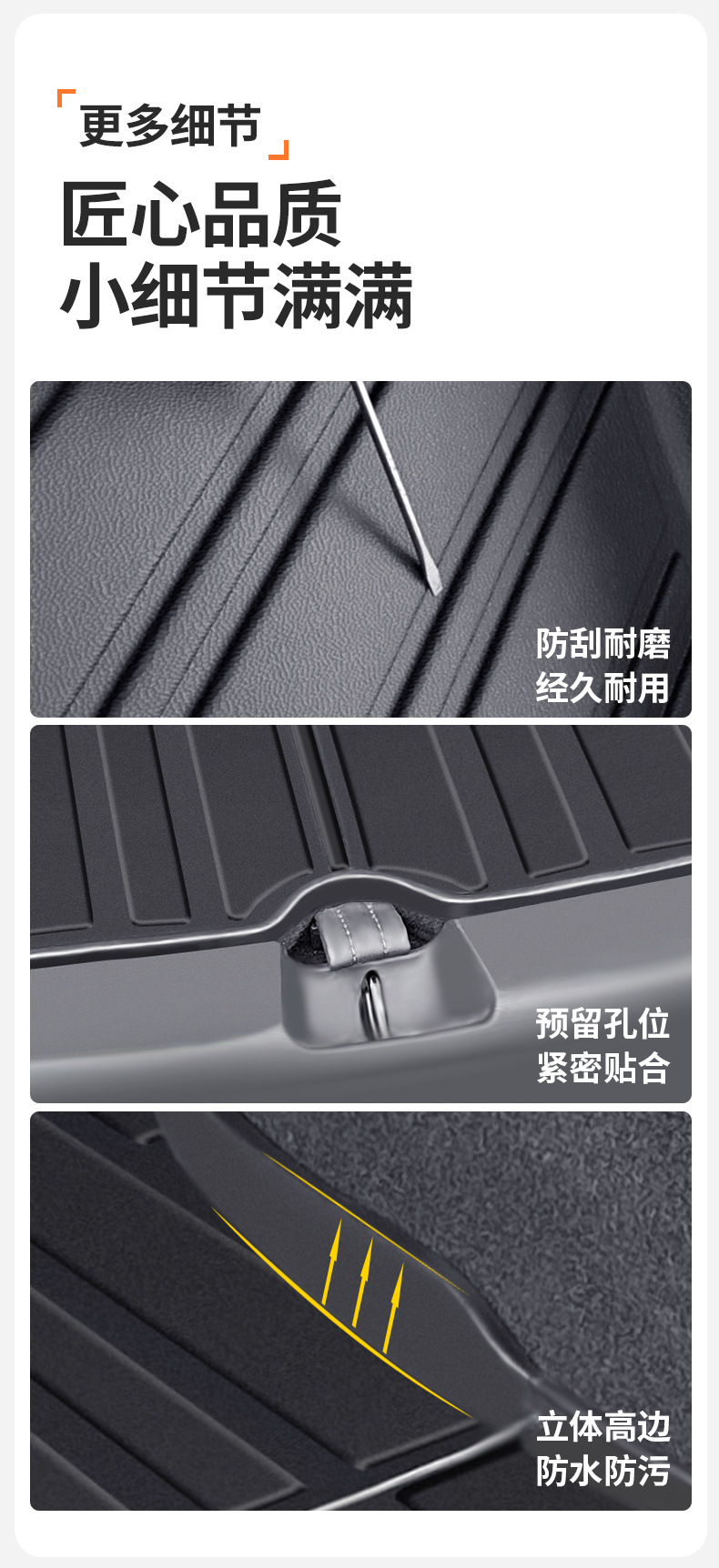Suitable for Xiaomi SU7 original car one-piece molded three-dimensional high-edge eco-friendly TPE full-cover trunk mat