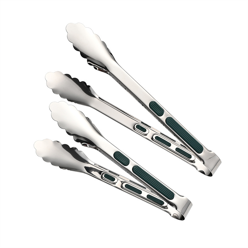 Clip de comida de flor de ciruelo 201 clip de barbacoa largo de acero inoxidable buffet restaurante hotel clip de comida multifuncional