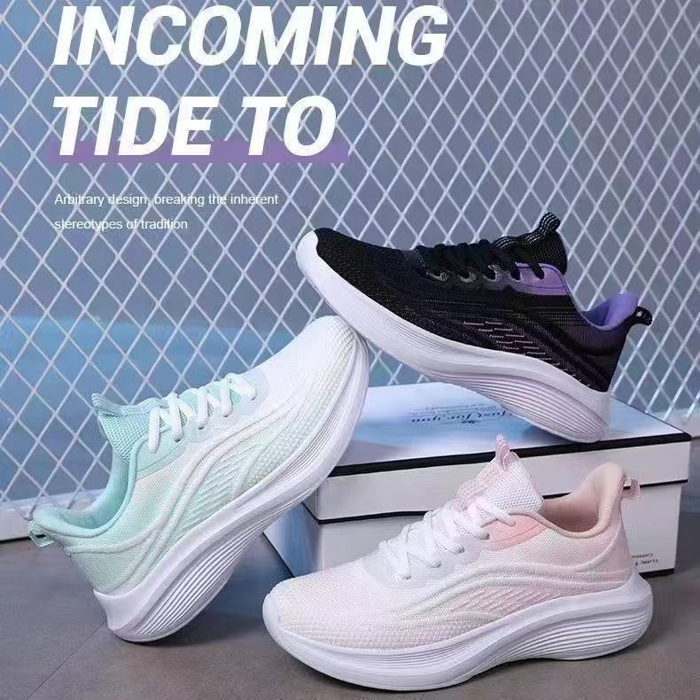 Summer New Women's Shoes Running Shoes Sports Shoes Soft Sole High Elastic Mesh Casual Versatile Casual Fashion Lightweight Running Shoes