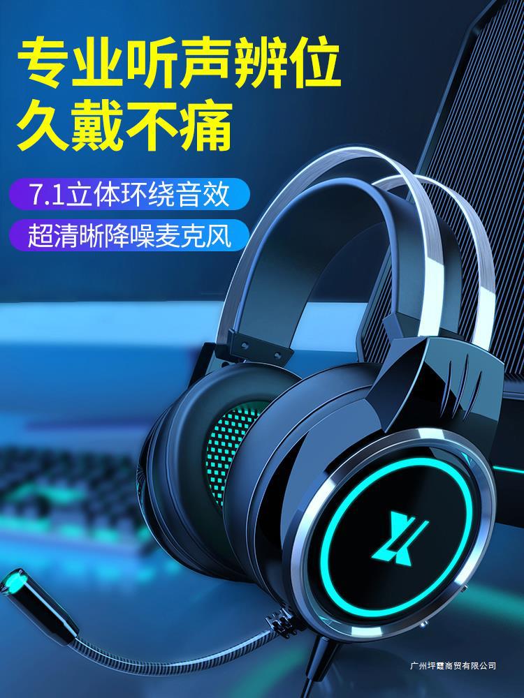 [special for E-sports] Headset, Headset, Computer Game Wired Headset with Microphone, Noise Reduction, Desktop, No Pain When Worn for a Long Time
