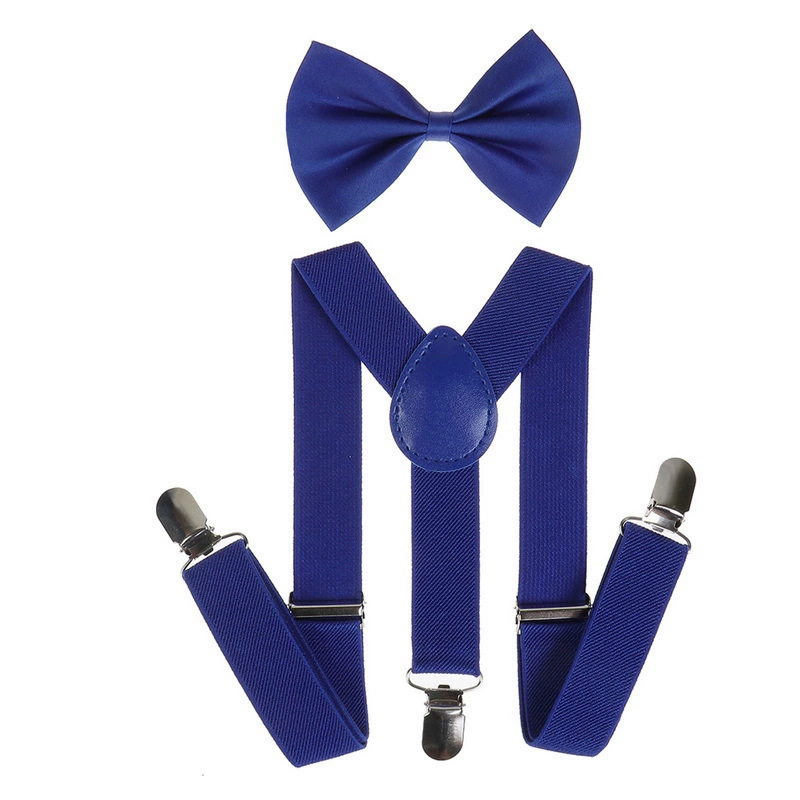 Children's 3-clip Y-shaped elastic shoulder strap+bow tie