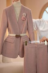 时尚气质名媛职业套装女2025秋季新款西装外套搭裤子通勤两件套女