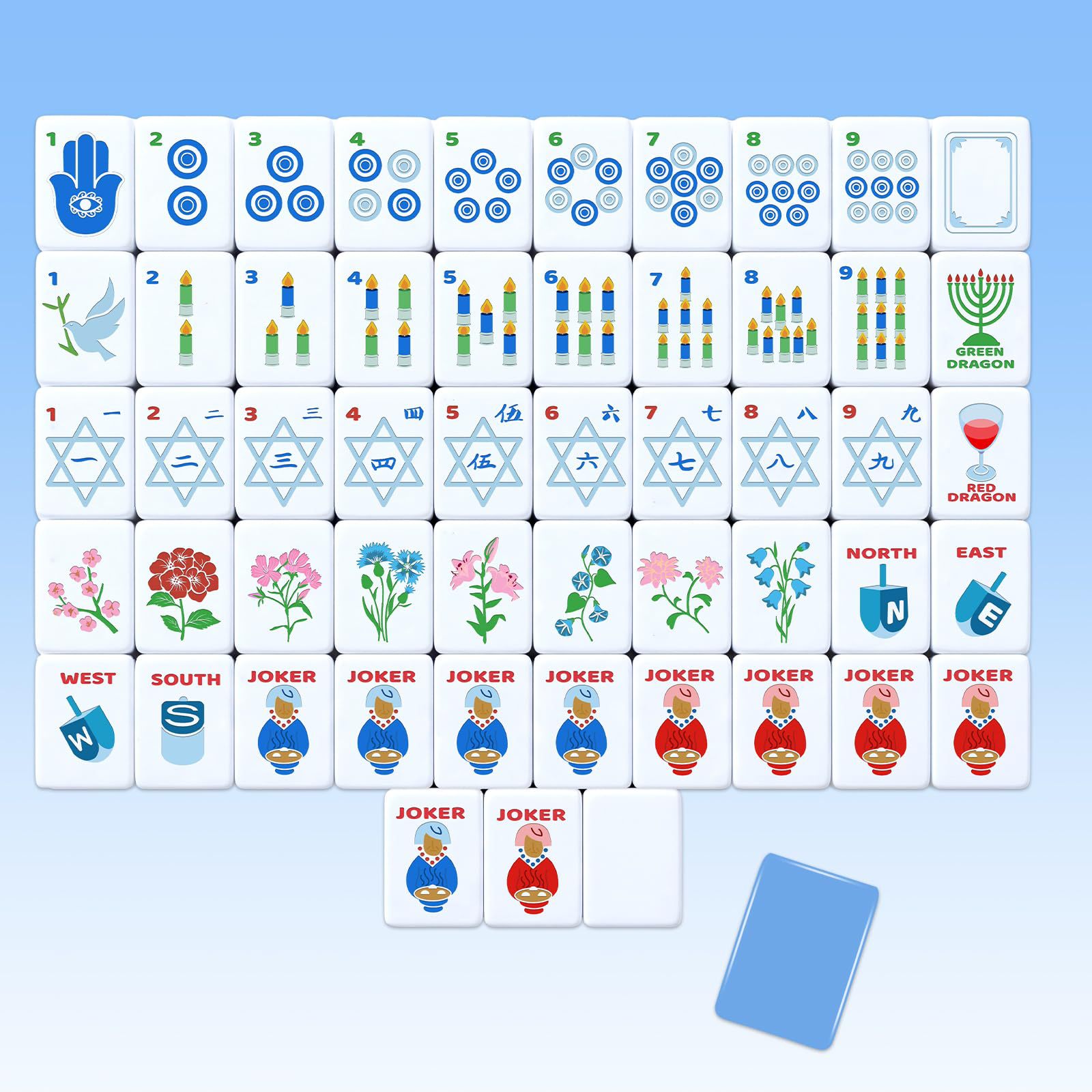 In-Stock Hanukkah Edition American Mahjong, Mahjong Board Game, American Mahjong Set
