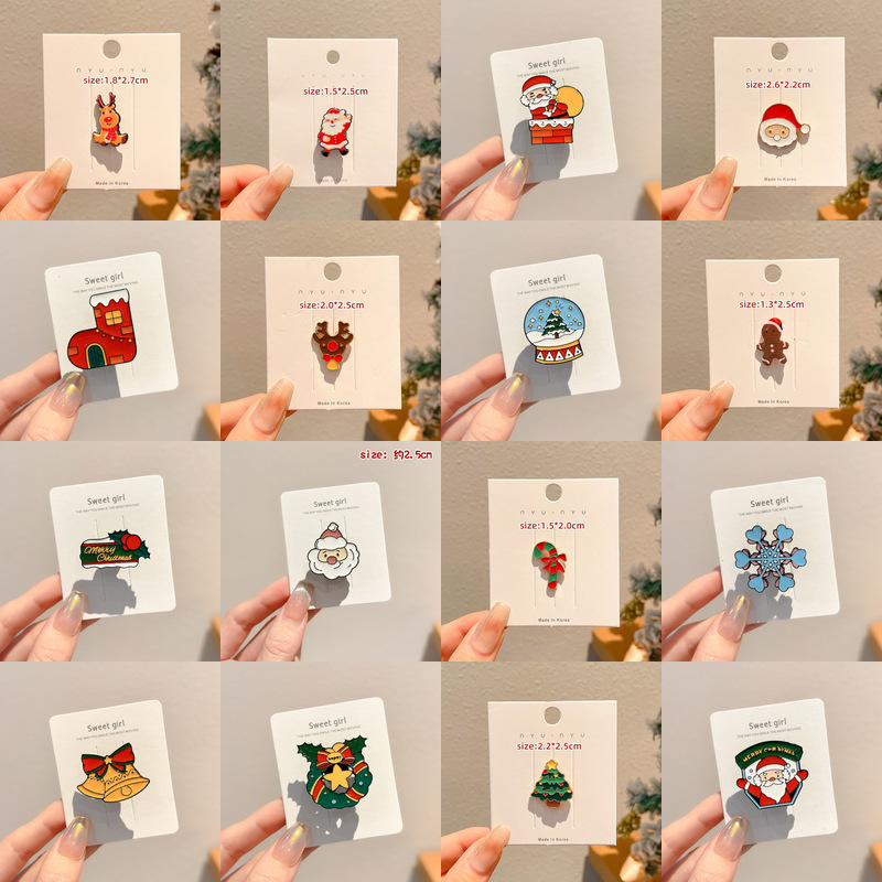 圣诞节新年胸针ins徽章男女圣诞老人别针日系可爱潮个性饰品配饰