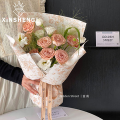 Xinyou original design retro printed wrapping paper kapok paper flower bouquet handmade floral wrapping paper slightly waterproof