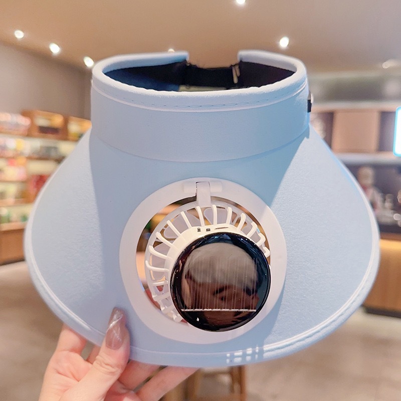 夏用大人用つばの大きな旅行用ソーラー+USB充電式両用ファンハット日焼け止めサンハット抗UV|undefined