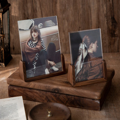 Creative U-shaped wooden frame 6 inches 7 inches 8 acrylic photo frame photo frame solid wood transparent frame photo frame