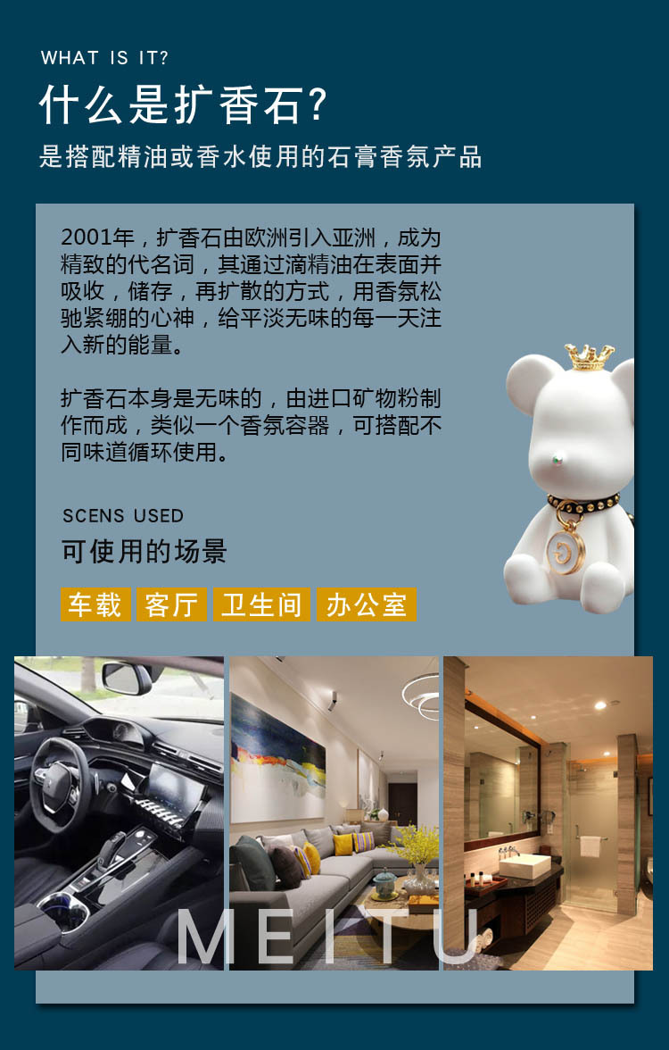 Car perfume ornaments air conditioning outlet expansion Incense Stone jewelry violent bear gypsum aromatherapy car fragrance light fragrance