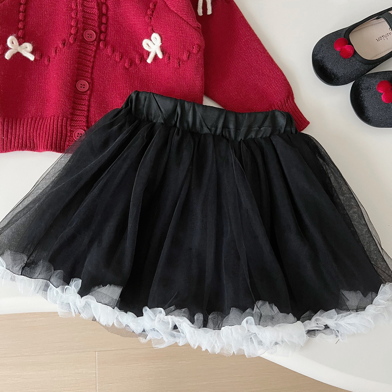 Cardigan tricoté pour filles, nouvelle version coréenne d'automne 2024, veste pull élégante, ensemble deux pièces jupe princesse 67516_voghion.com