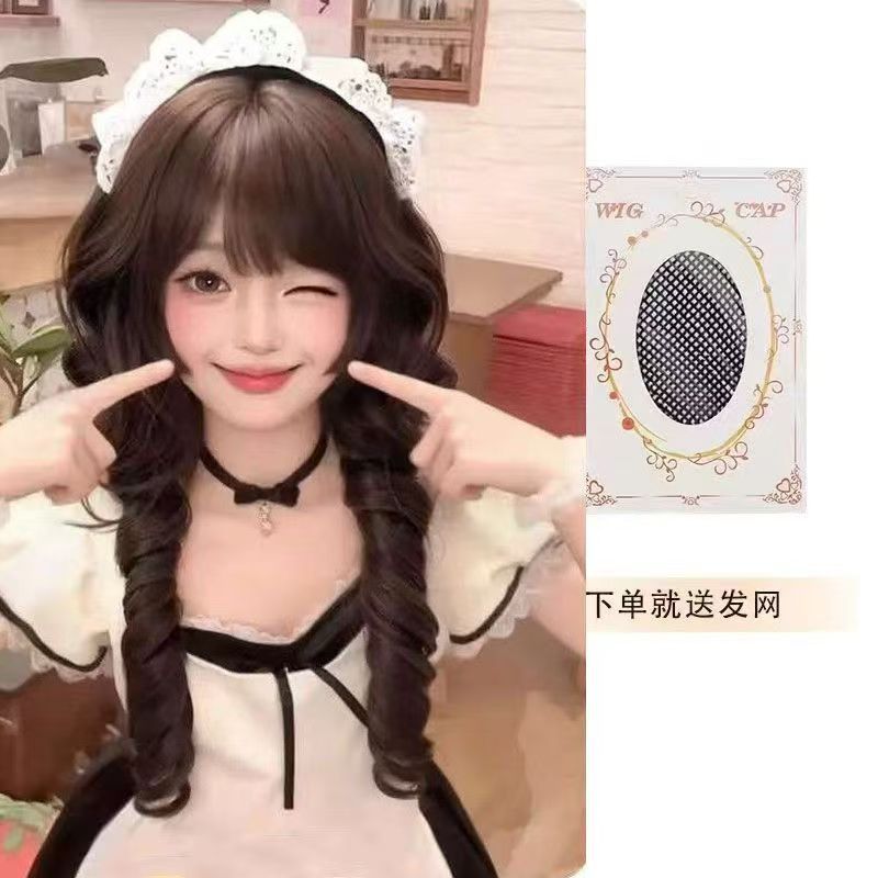 【小熊奈奈】假发女长卷发罗马卷水母头短鬓角日系甜美日常全头套|undefined
