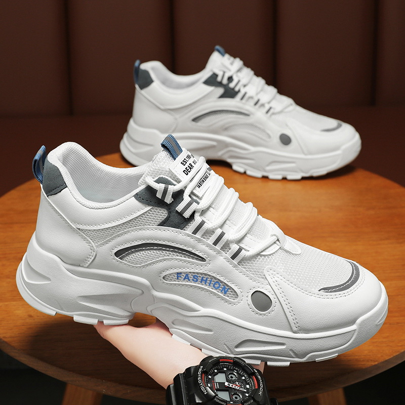 Zapatos de primavera para hombres 2024 Nuevos zapatos de malla transpirable de moda para hombres con plataforma deportiva casual zapatos de moda para papá