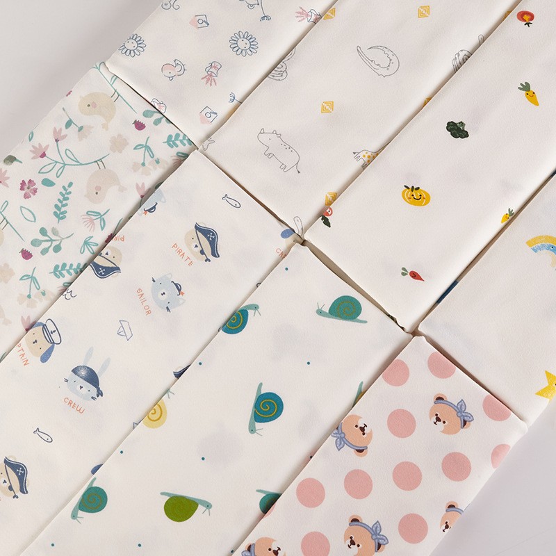 a类卡通印花弹力汗布 婴童内裤家居服T恤面料 现货