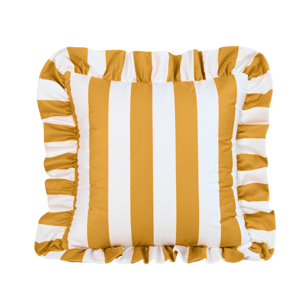 Cross-border ins rayas coreanas holandesas de loto falda almohada de tela para el hogar decoración americana sofá funda de almohada