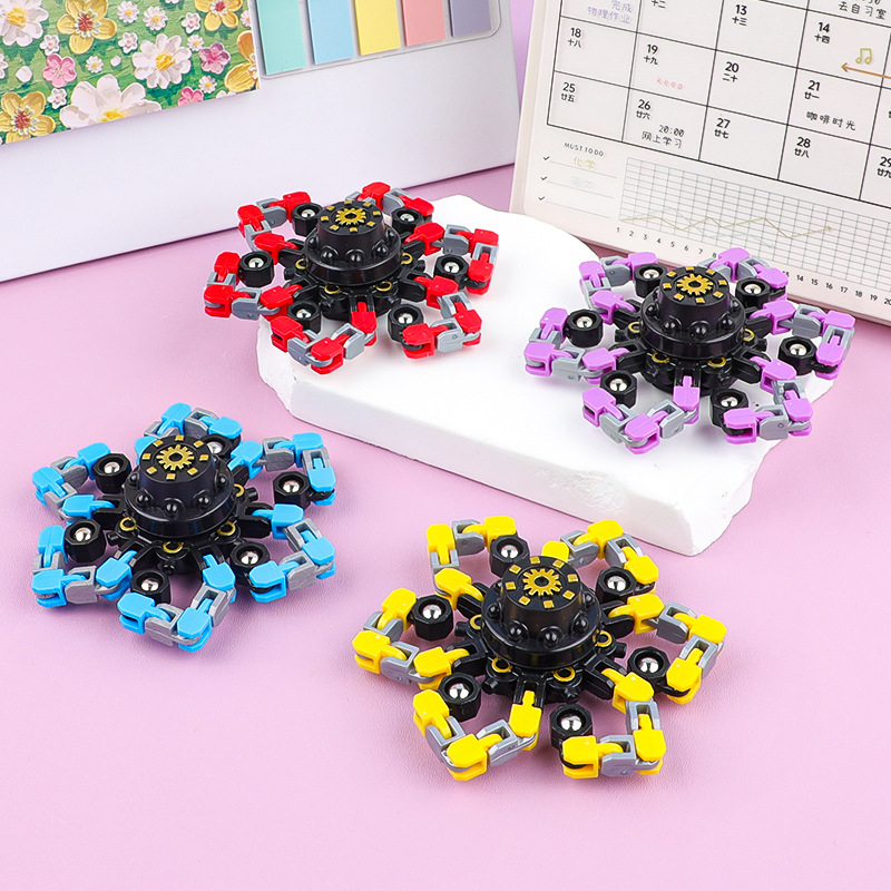 フィジェットスピナー変形可能な回転ロボット子供用ベビー機械式ジャイロおもちゃ減圧指回転スパイラル|undefined