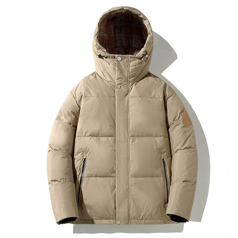 Winter hoody, men's velvet keep warm short down jacket for leisure, duck down, oversize