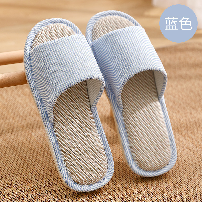 亜麻のスリッパ春秋四季の女性シンプルな室内家庭用の厚い底のカップルの綿麻の涼しい男性の夏の卸売り|undefined