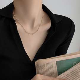 韩版ins小众设计感项链女颈链夏季时尚简约短款圆珠气质锁骨链