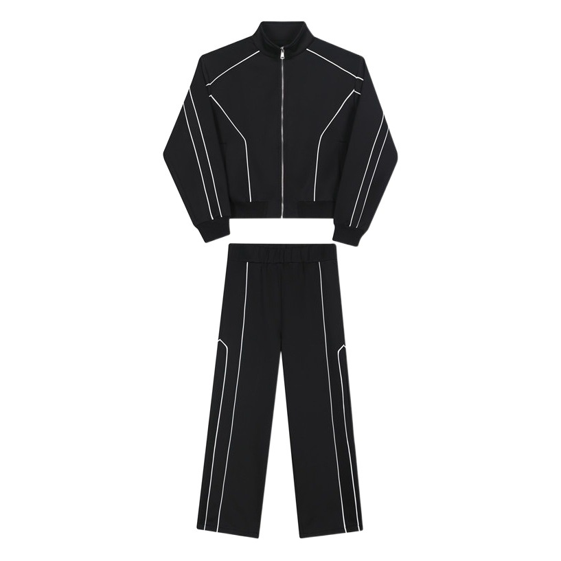 Bộ đồ thể thao giản dị đẹp trai cao cấp &aacute;o kho&aacute;c cardigan thiết kế rộng r&atilde;i cho nam quần ống rộng phối hai chiếc hợp thời trang