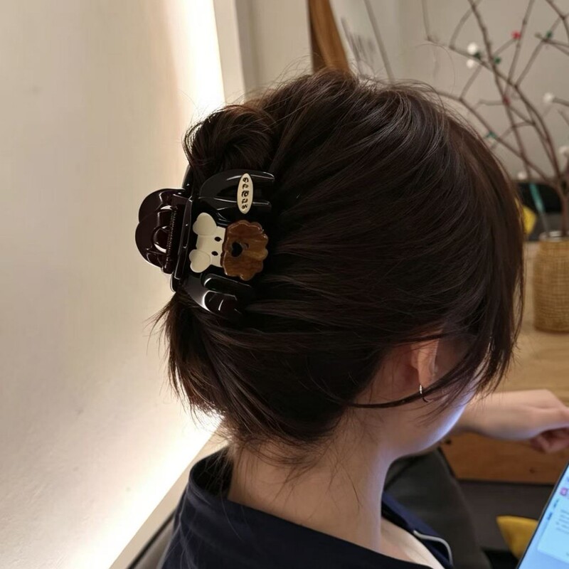 High-end Schnauzer Coffee Bean Hair Clip, Korean Original Acetate Hair Clip S--2083 High-end Schnauzer Coffee Bean Hair Clip, Korean Original Acetate Hair Clip S--2083